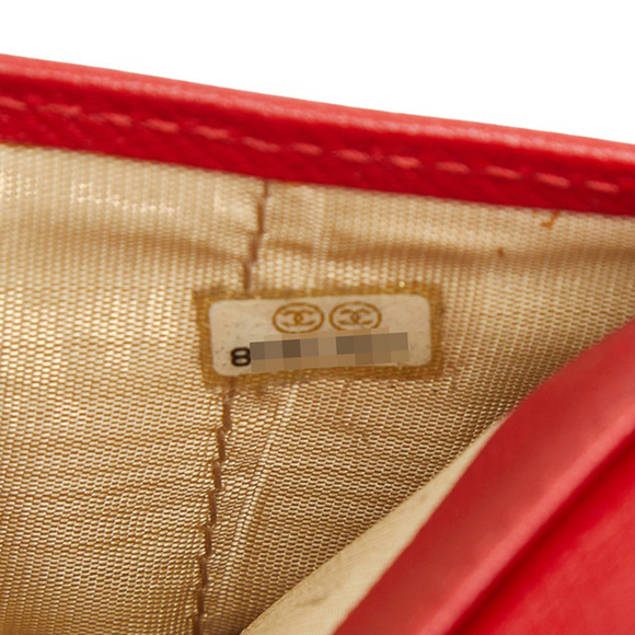 CHANEL Red Leather Wallet